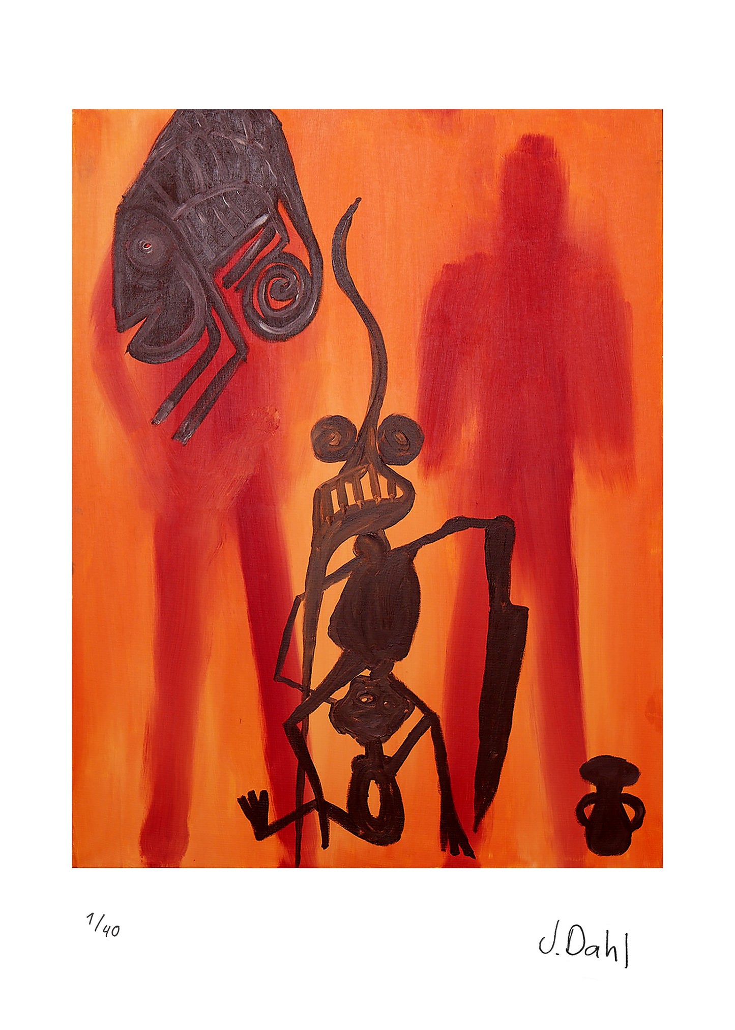 MAKONDE WARRIOR , kunsttryk af Jesper Dahl