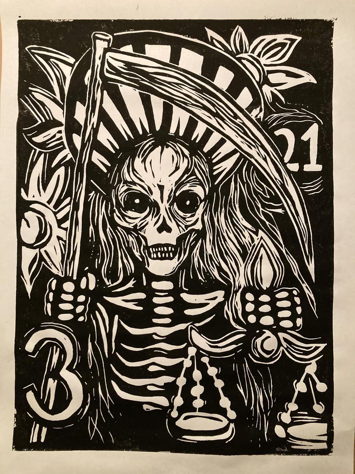 Kunsttryk :"Nuestra Señora de la Santa Muerte"